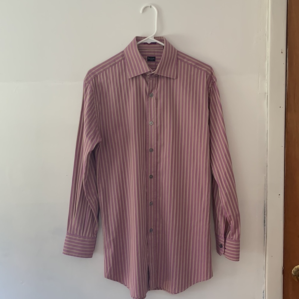 Paul Smith purple/beige striped button-down Med 15/38